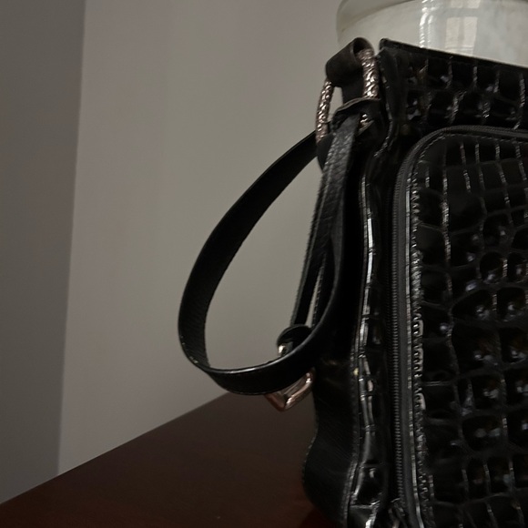 BRIGHTON Vintage - Black Crocodile-Embossed Women's Bag - Picture 6 of 13